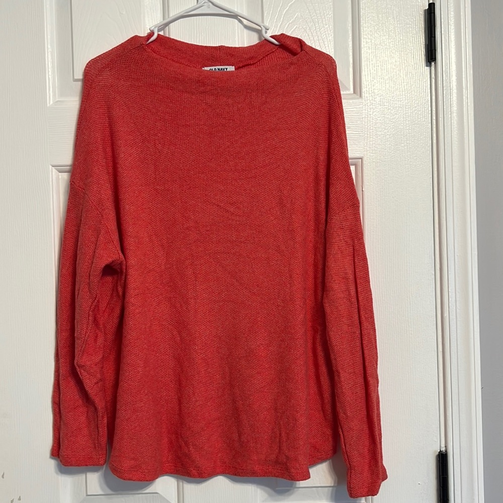 Old Navy Coral/ Pink Cowl Neck Sweater